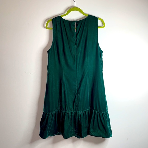 J.Crew Velvet Ruffle-hem Dress In Academic Green - Picture 5 of 6